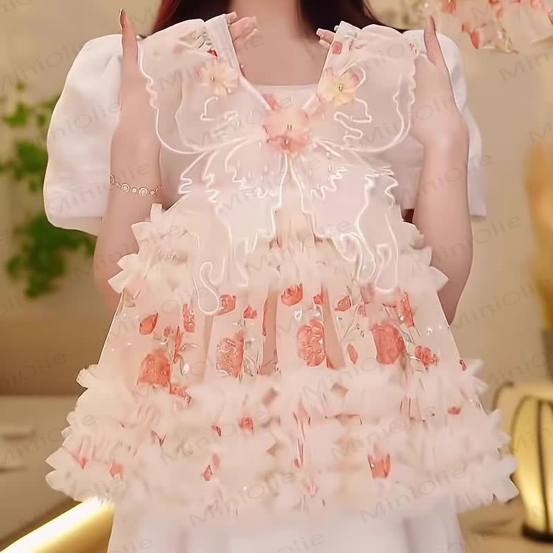 Vestito da compleanno a farfalla e fiori per bambina - image 3