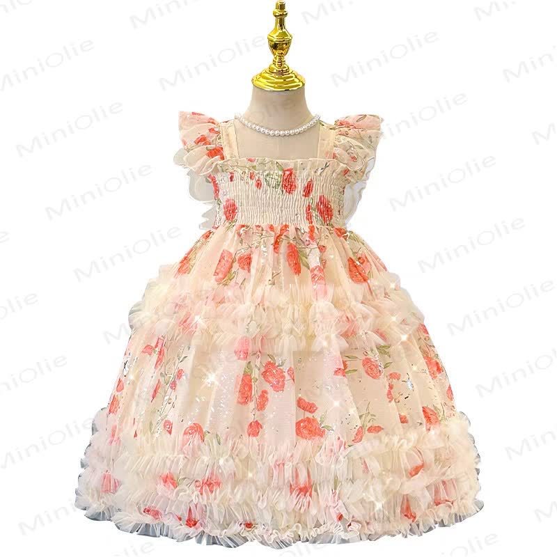 Vestito da compleanno a farfalla e fiori per bambina - image 5