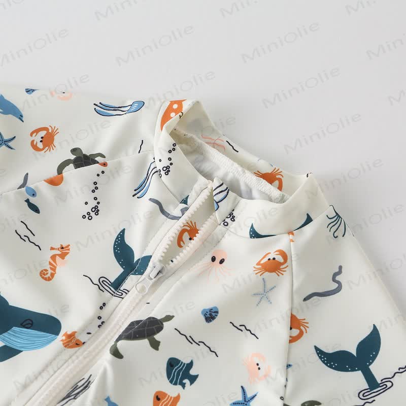 Costume da bagno con cappello e balena e tartaruga per bambini piccoli - image 6