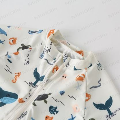 Costume da bagno con cappello e balena e tartaruga per bambini piccoli - image 6