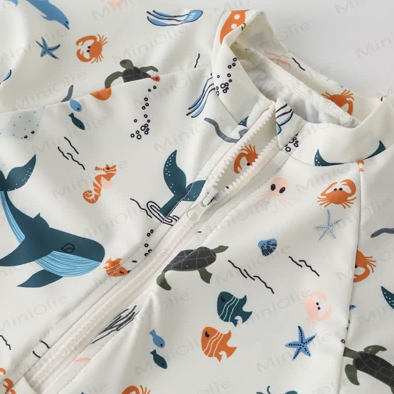 Costume da bagno con cappello e balena e tartaruga per bambini piccoli - image 9