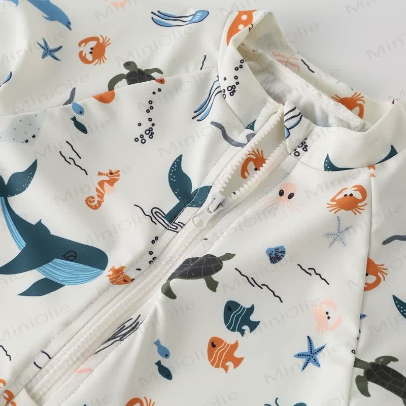 Costume da bagno con cappello e balena e tartaruga per bambini piccoli - image 9