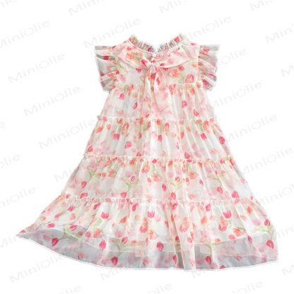 Vestitino rosa tulipano per bambina - image 6