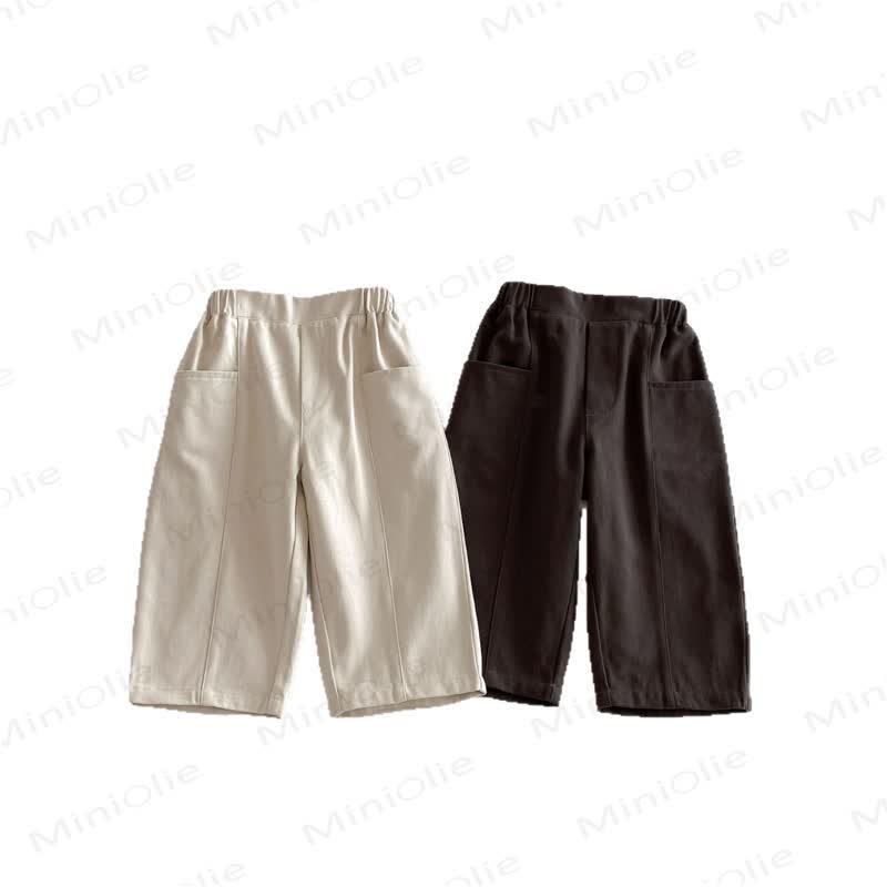 Pantaloni a tinta unita con tasche per bambini - image 8