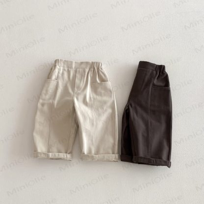 Pantaloni a tinta unita con tasche per bambini - image 9