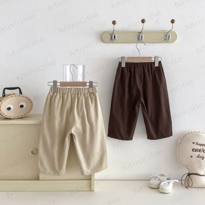 Pantaloni larghi a tinta unita per bambini piccoli - image 4