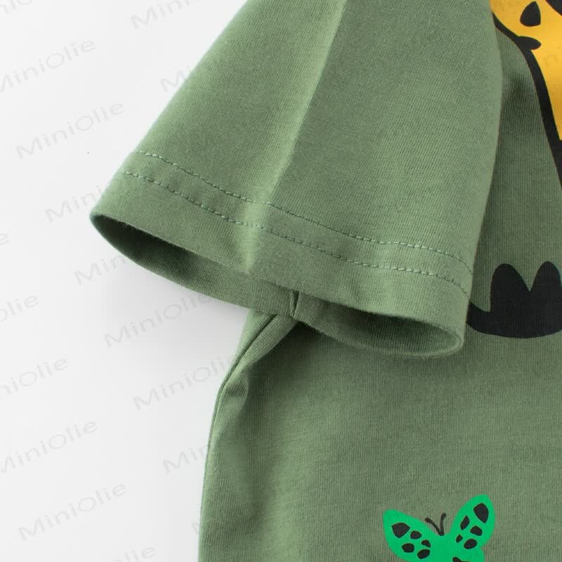 Maglietta verde per bambino con stampa giraffa - image 4