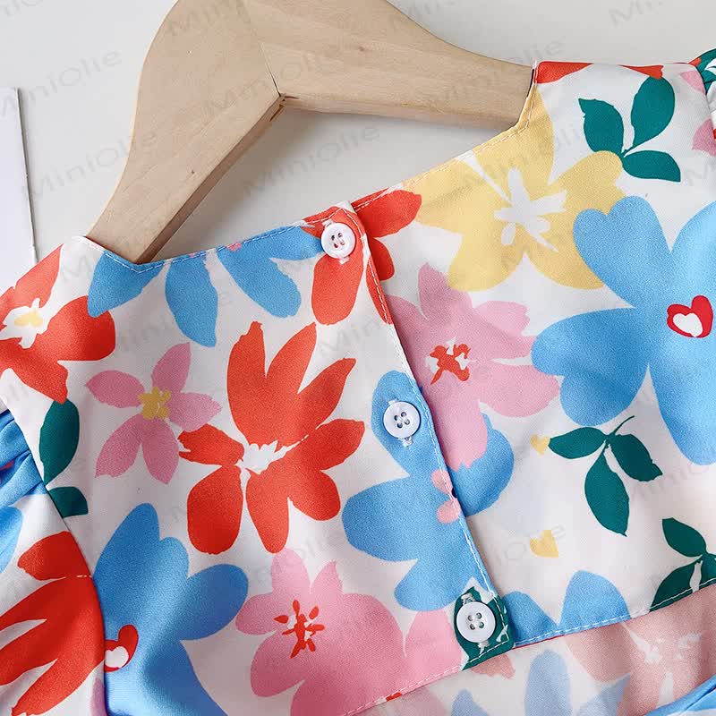 Vestito a fiori colorato per bambina - image 3