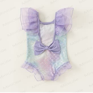 Costume da bagno a sirena in rete per bambina - image 4