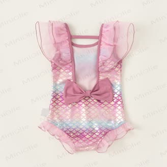 Costume da bagno a sirena in rete per bambina - image 6