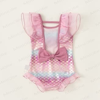 Costume da bagno a sirena in rete per bambina - image 6