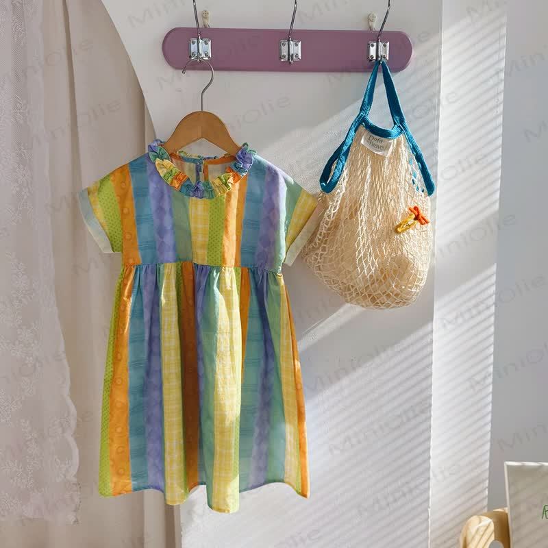 Vestito a righe verdi per bambina - image 2