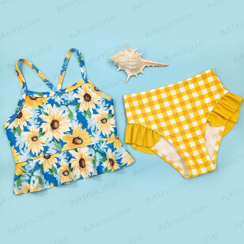 Costume da bagno a righe floreali per bambina - image 12