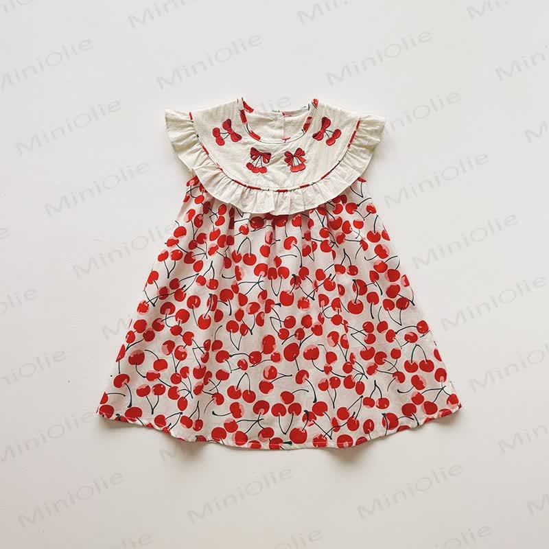 Vestitino da bambina con colletto a balze color ciliegia - image 6