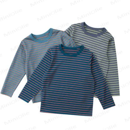 T-shirt girocollo a righe per bambini - image 1