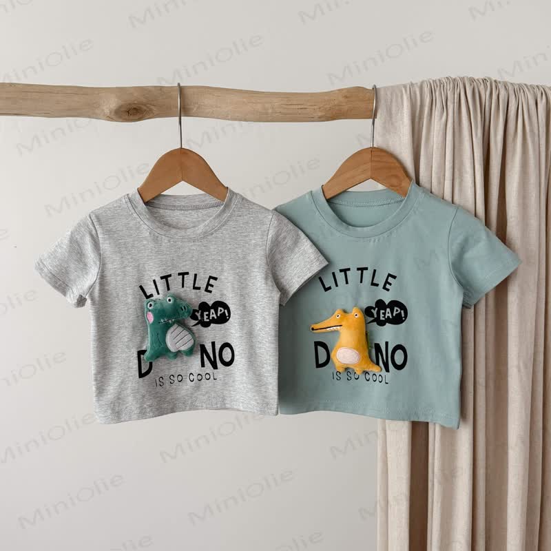 Completo per bambini LITTLE DINO composto da maglietta e pantaloncini a quadri. - image 4