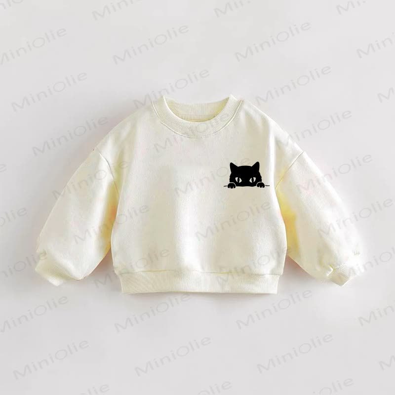 Baby Cat Toddler Sweatshirt - Cream - 3-5T - image 1