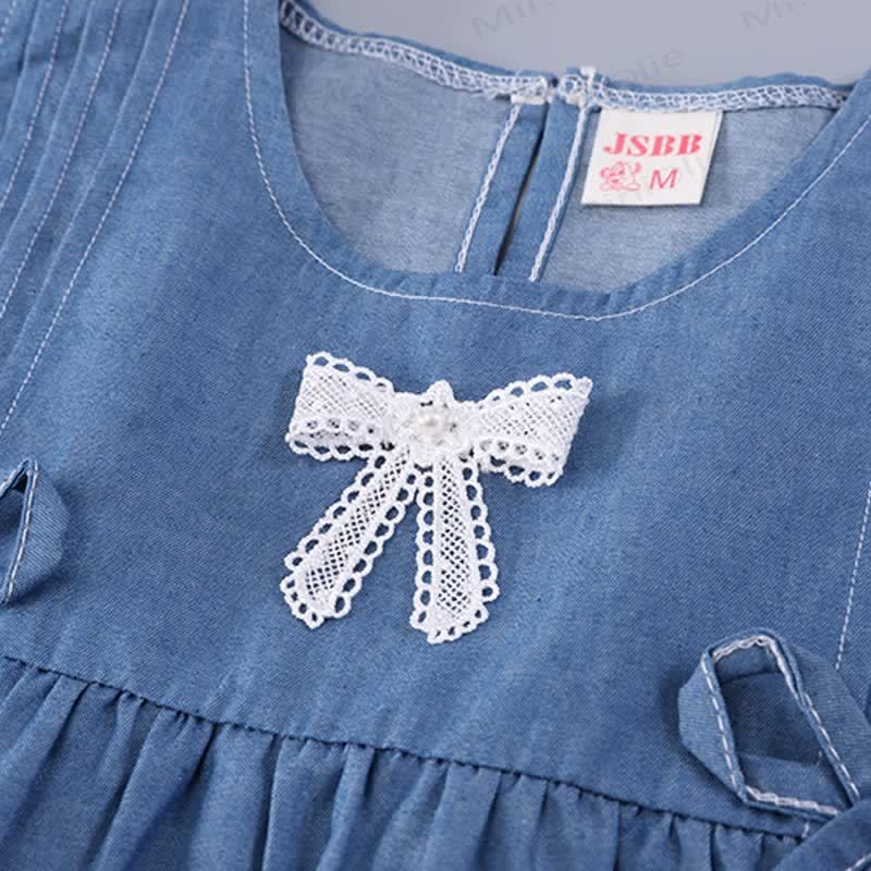 Completo canotta e pantaloncini in denim per bambina - image 8