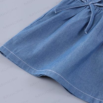 Completo canotta e pantaloncini in denim per bambina - image 10