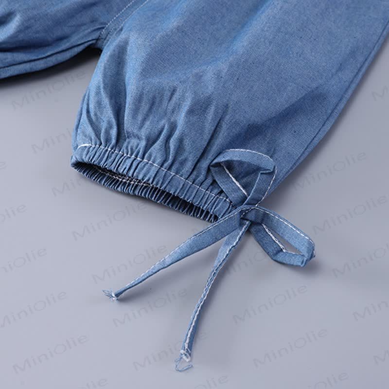 Completo canotta e pantaloncini in denim per bambina - image 14