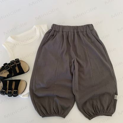 Pantaloni casual per bambini piccoli con elastico in vita - Grigio scuro - 8-9T - image 10