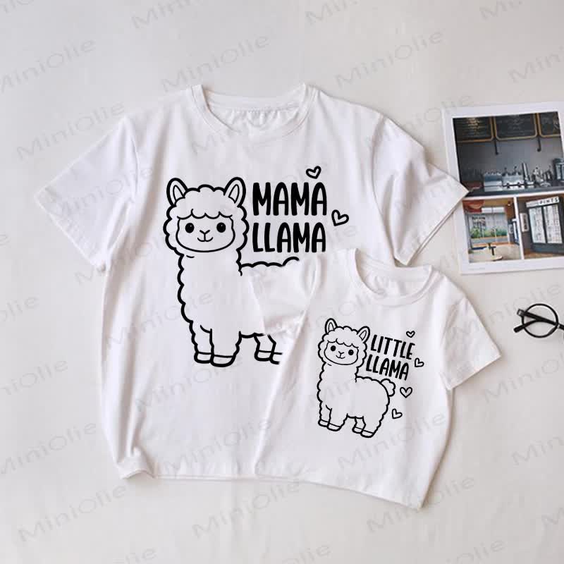 Maglietta coordinata bianca per tutta la famiglia "MAMMA LLAMA/LITTLE LLAMA" - Bianco - T-shirt da adulto: XL - image 1