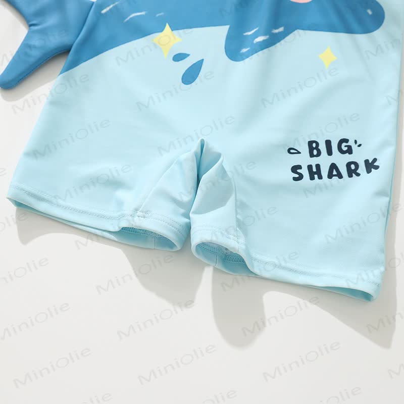 Costume da bagno/tutina per bambina BIG SHARK con cerniera frontale a delfino e asciugatura rapida. - image 3