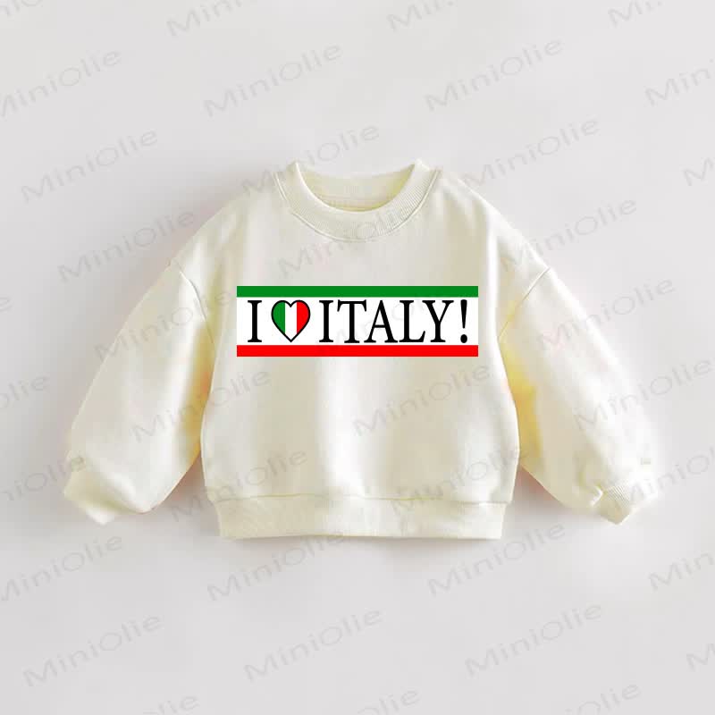 AMO L'ITALIA! Felpa per neonati e bambini piccoli - Crema - 3-5T - image 1