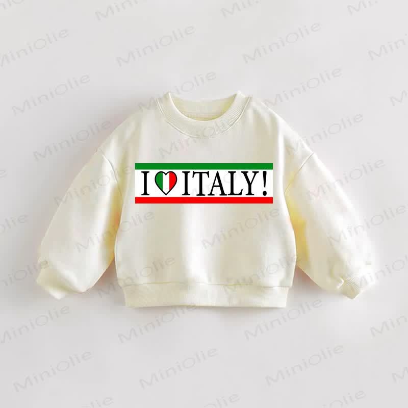 AMO L'ITALIA! Felpa per neonati e bambini piccoli - Crema - 3-5T - image 1