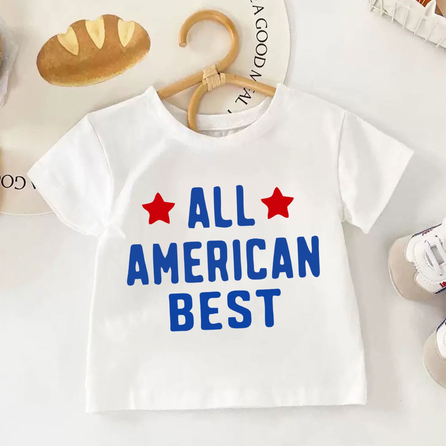 Maglietta bianca per bambini ALL AMERICAN BEST - Bianco - 6-7T - image 1