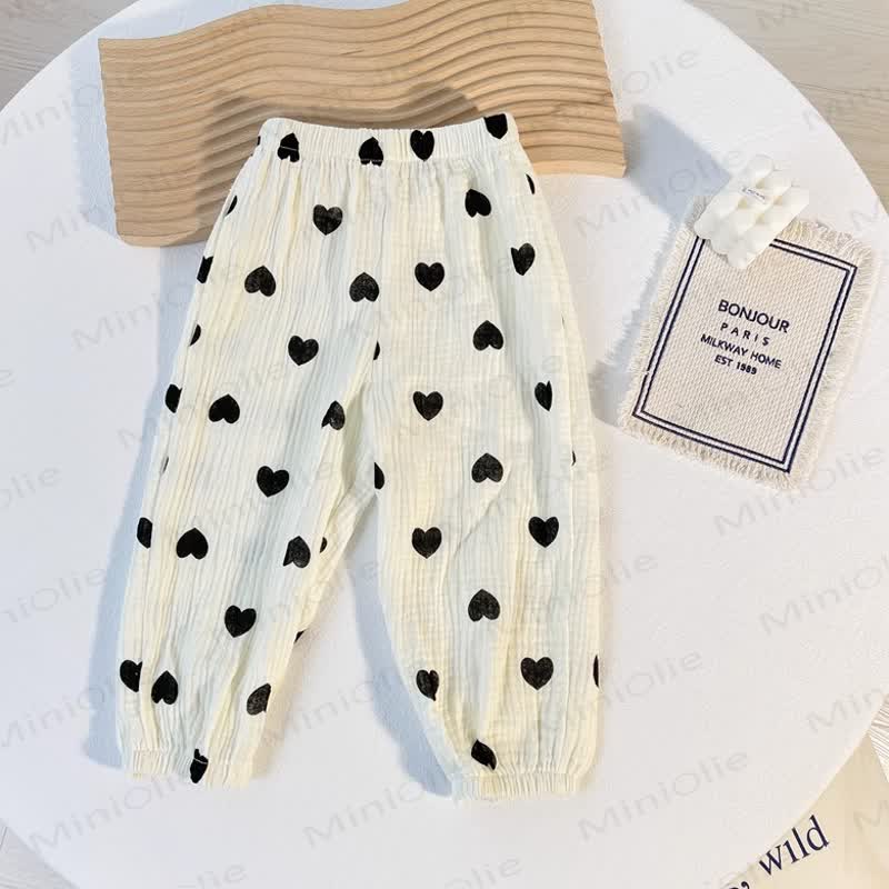 Pantaloni casual per bambini con stampa Element - Cuori bianchi - 6-7T - image 9