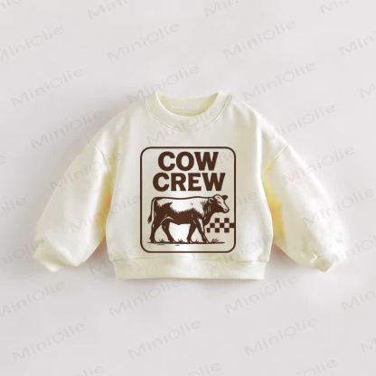 Felpa beige per neonati e bambini piccoli COW CREW - Crema - 3-5T - image 1