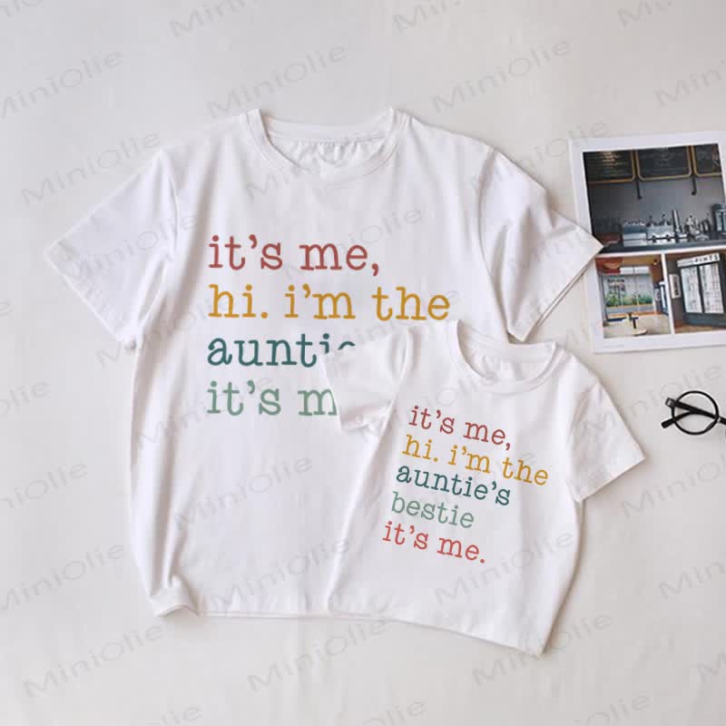 SONO IO, CIAO. SONO LA ZIA/LA MIGLIORE AMICA DELLA ZIA SONO IO Maglietta coordinata per tutta la famiglia Baby White - Bianco - T-shirt da adulto: XL - image 1