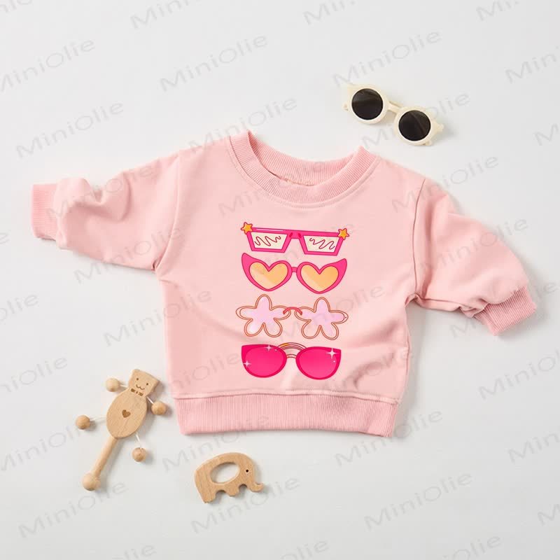 Felpa con occhiali rosa baby - Rosa - 2-3T - image 1