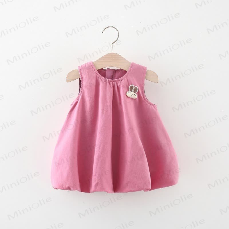 Vestitino rosa con orecchie da coniglio per bambina - image 2