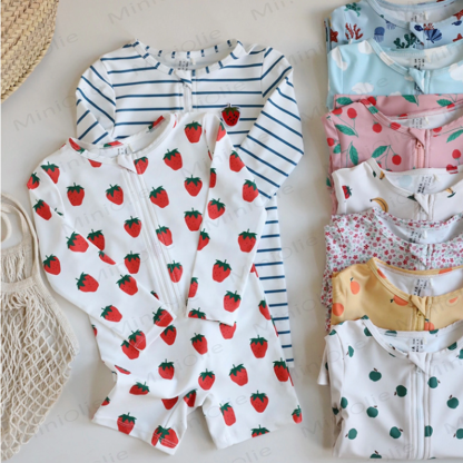 Costume da bagno corto a righe/frutta per bambina - image 1