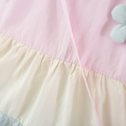 Vestito rosa a fiori con maniche a volant per bambina - image 5