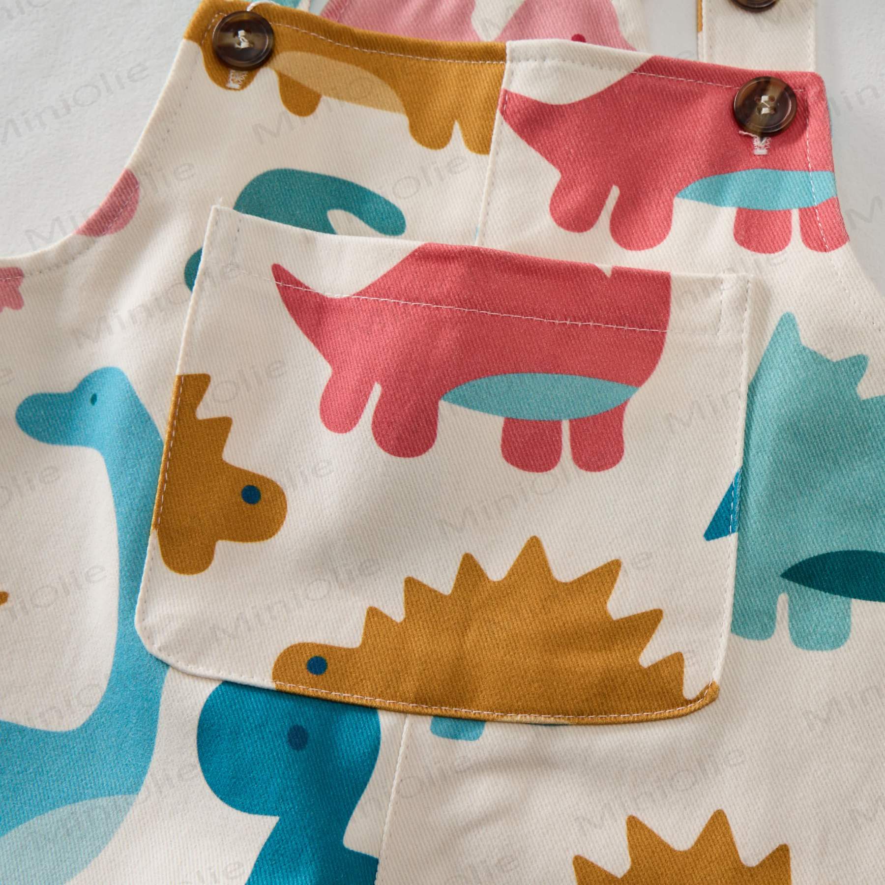 Tuta a righe verticali per neonati e bambini piccoli con dinosauri - image 4
