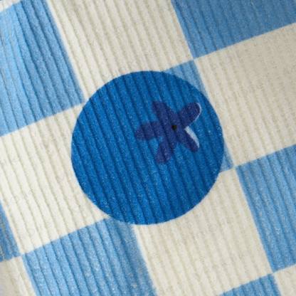 Pantaloni in velluto a coste blu a scacchi per neonati e bambini - image 3