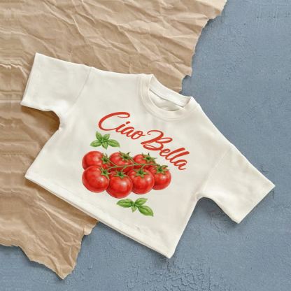CIAO BELLA Baby White Tomato Summer Casual T-Shirt - Bianco - 2-3T - image 1