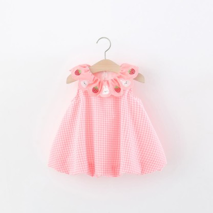 Vestitino a quadri con fragole e coniglietti per bambina - Rosa - 4-5T - image 2