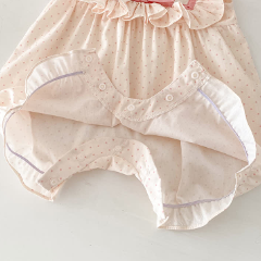 Tutina rosa baby con fiocco e pois - image 4