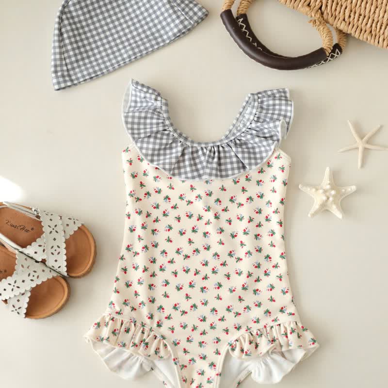 Costume intero floreale per bambina - Blu - 7-8T - image 2