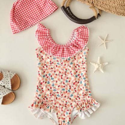 Costume intero floreale per bambina - Rosso - 7-8T - image 3