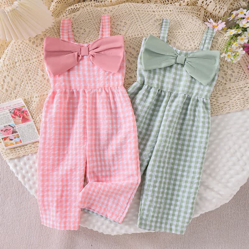 Kleinkind Mädchen Gingham Schleife con Vichy-Karo e Strampler - image 1