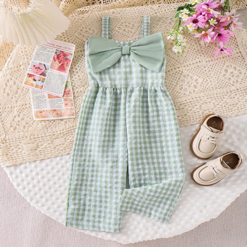 Kleinkind Mädchen Gingham Schleife con Vichy-Karo e Strampler - Verde - 3-4J - image 3