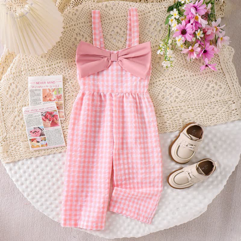 Kleinkind Mädchen Gingham Schleife con Vichy-Karo e Strampler - Rosa - 3-4J - image 2