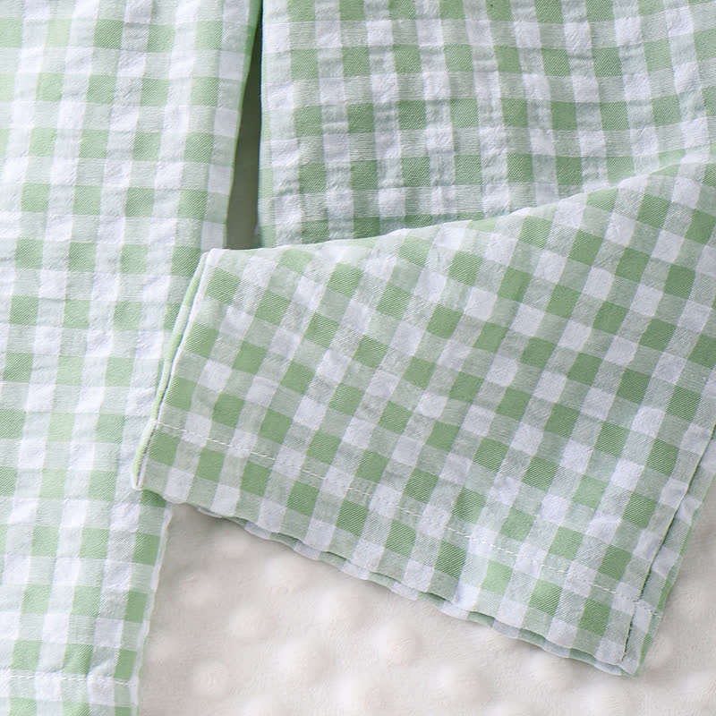 Kleinkind Mädchen Gingham Schleife con Vichy-Karo e Strampler - image 5