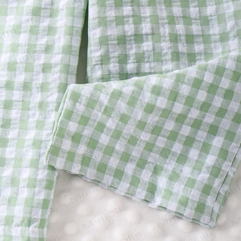 Kleinkind Mädchen Gingham Schleife con Vichy-Karo e Strampler - image 5