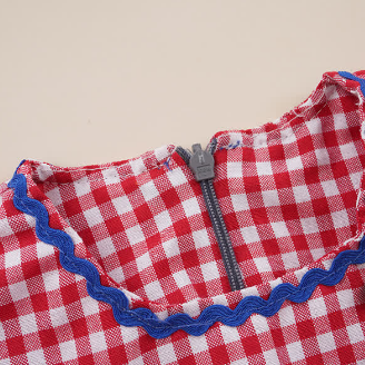 Vestitino estivo a quadretti con ciliegie per bambina - image 3